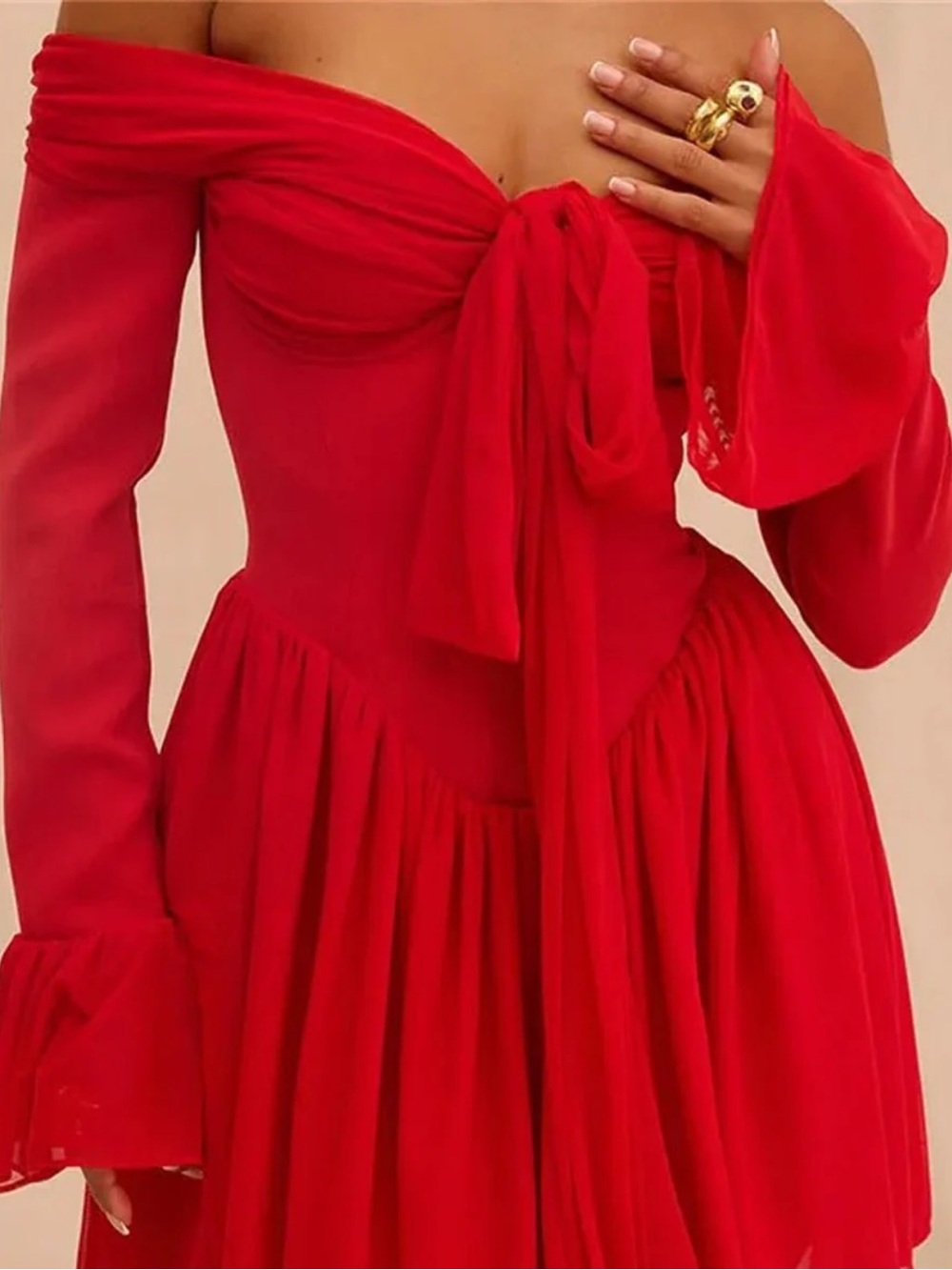 Showpo Bright Red Dress with Back Zip